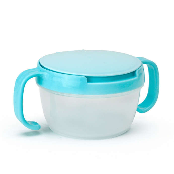 Baby Snacks Bowl Children Kids Food Storage Dishes Anti Spill 360 Rotate Baby Solid Feeding Plate...
