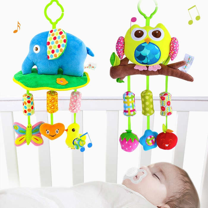 Cute Animal Wind Chimes Baby Toy 0-1 Year Old Bed Hanging Grip Baby Bed Bell(Goldfish)