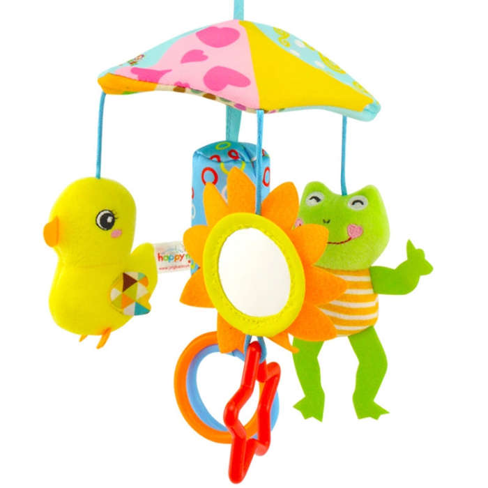 Happy Monkey H168114-2 Umbrella Design Baby Bed Bell Music Rotating Baby Toy Stroller Pendant(Fro...