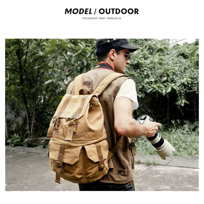 FB-1235-32 SLR Camera Canvas Bag Casual Shoulder Digital Bag(Green)