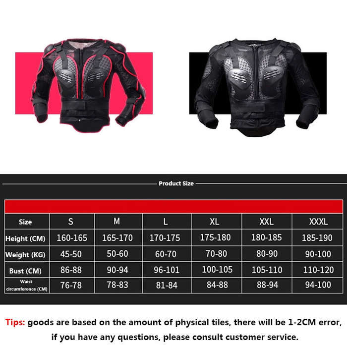GHOST RACING F060 Motorcycle Armor Suit Riding Protective Gear Chest Protector Elbow Pad Fall Pro...
