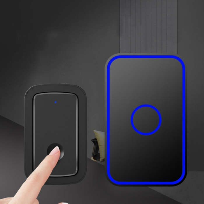 CACAZI A19 1 For 4 Wireless Music Doorbell without Battery, Plug:US Plug(Black)
