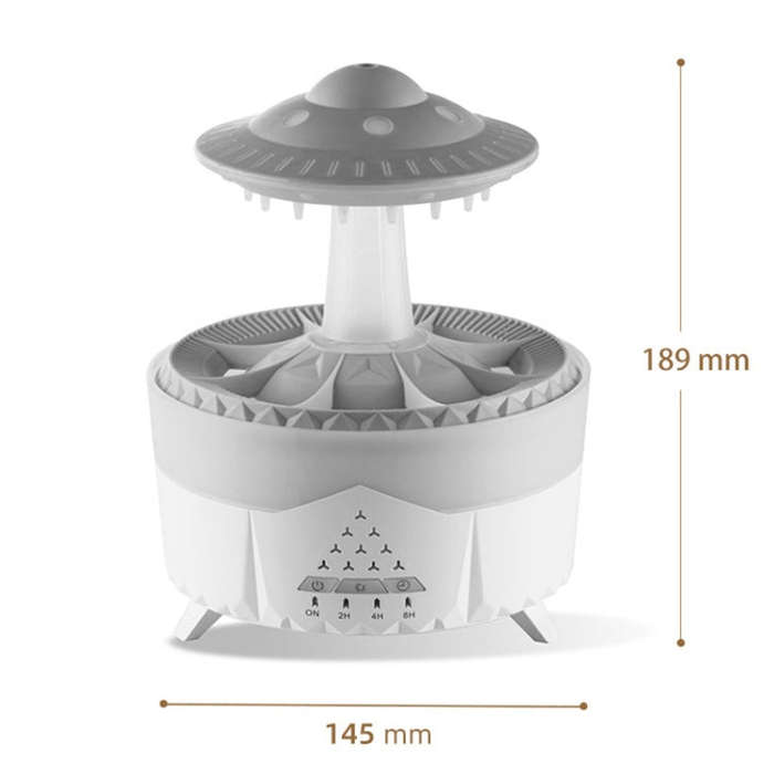 UFO Water Drop Aromatherapy Humidifier Desktop Remote Control Diffuser, Plug: US Plug(White)