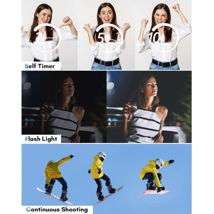 DC308 2.8-Inch 4K HD Front And Rear Dual-Camera 16X Zoom Digital Camera AU Plug(White)