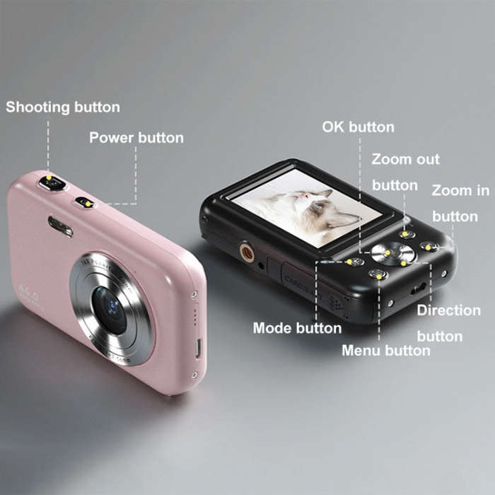 DC406L 2.4-Inch 1080P Mini HD 16X Zoom Digital Camera Home Children Camera EU Plug(Green)