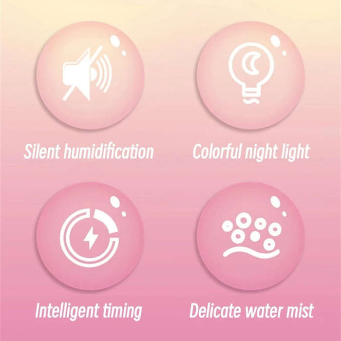 M328 Battery Type Mini Desktop Night Light Cartoon Cake Silent Spray Humidifier(White)