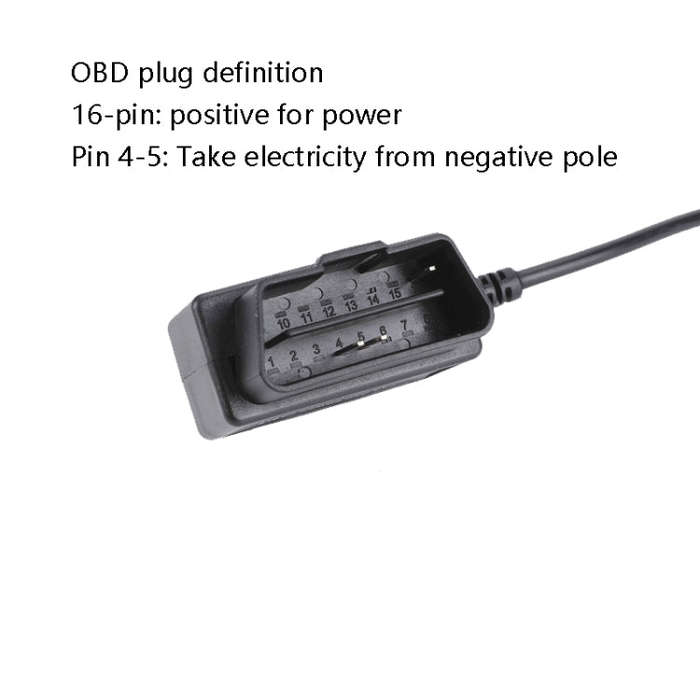 H508 OBD Car Charger Driving Recorder Power Cord 12/24V To 5V With Switch Low Pressure Protection...