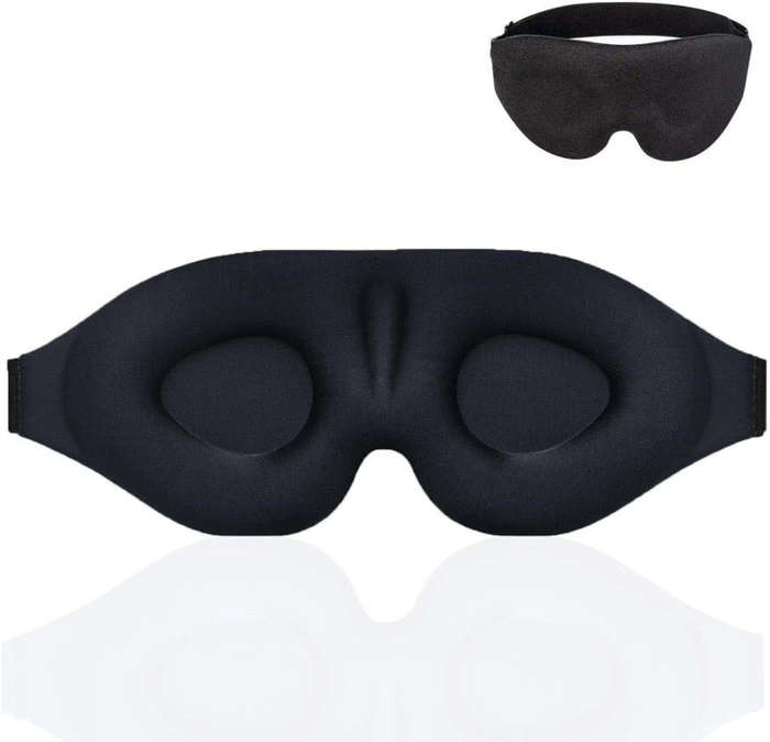 3D Sleeping Eye Mask Memory Foam Men And Women Shading Eye Mask Concave Eye Mask(No Nose Wings Bl...