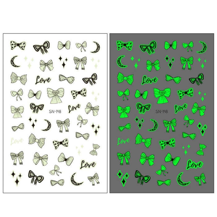 10 PCS Waterproof Sweat Proof Environmental Luminous DIY Nail Stickers(SN-148)