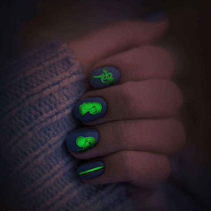 10 PCS Waterproof Sweat Proof Environmental Luminous DIY Nail Stickers(SN-150)