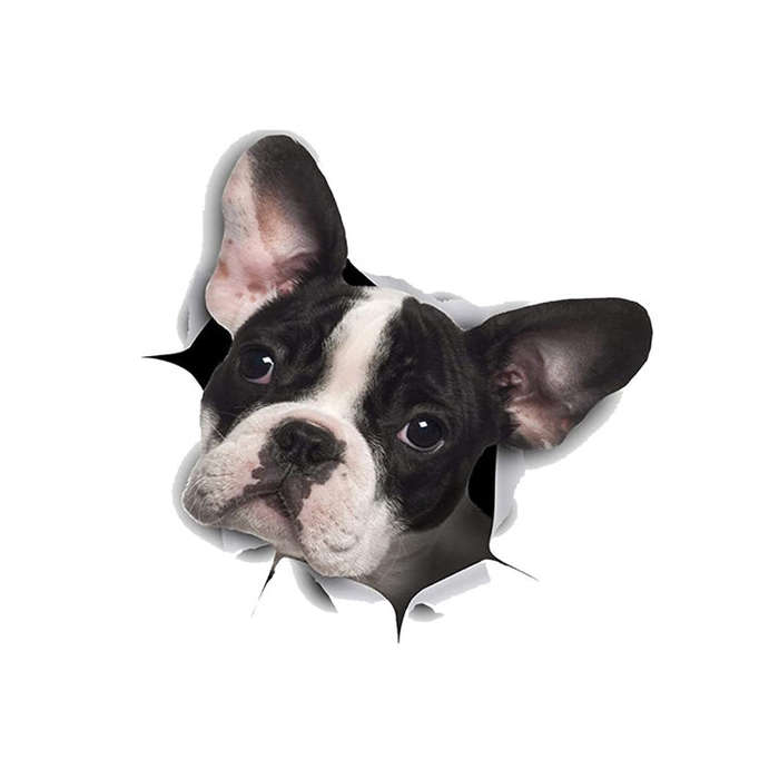 Personality Puppy 3D Car Stickers Waterproof Car Body Block Scratches Simulation Stickers(Big Ear...