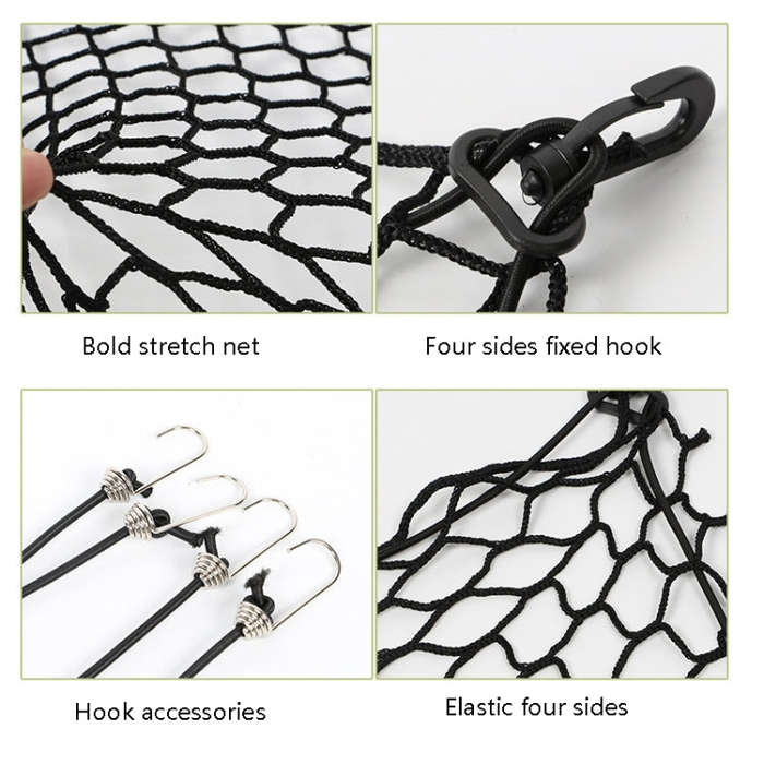 Car Pet Isolation Net Car Back Seat Dog Barrier Safety Net(120x70cm 4 Side Rubber Band)