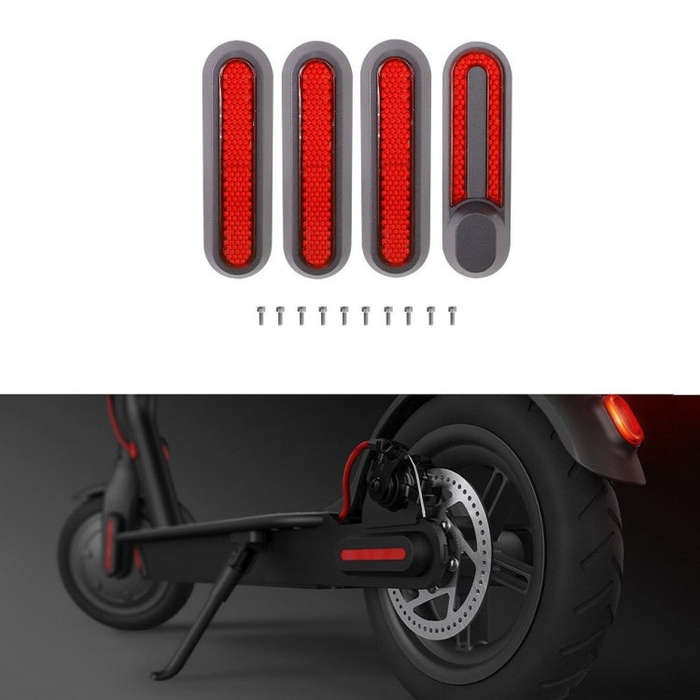 Electric Scooter Wheel Four-way Side Decorative Cover With Reflective Strips & Screws For Xiaomi ...
