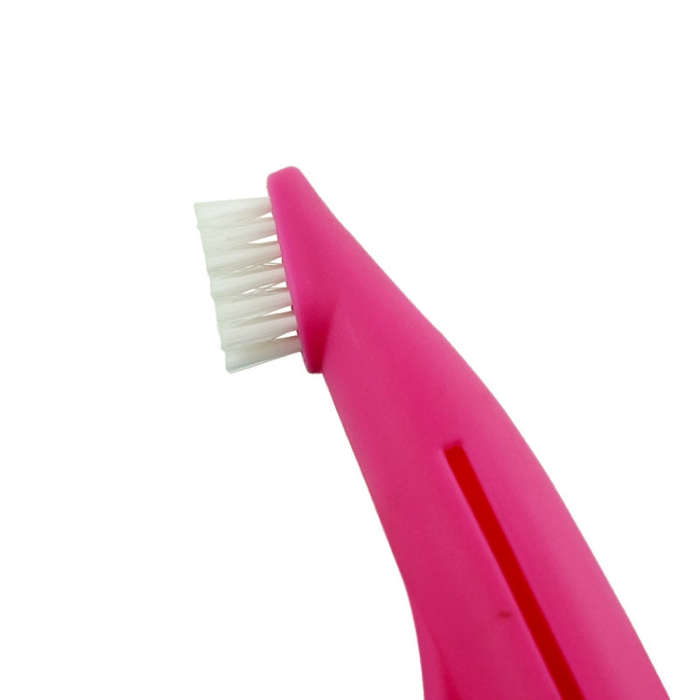 Pet Finger Toothbrush Cat And Dog Oral Cleaning Tool Soft Brush(Rose Red)