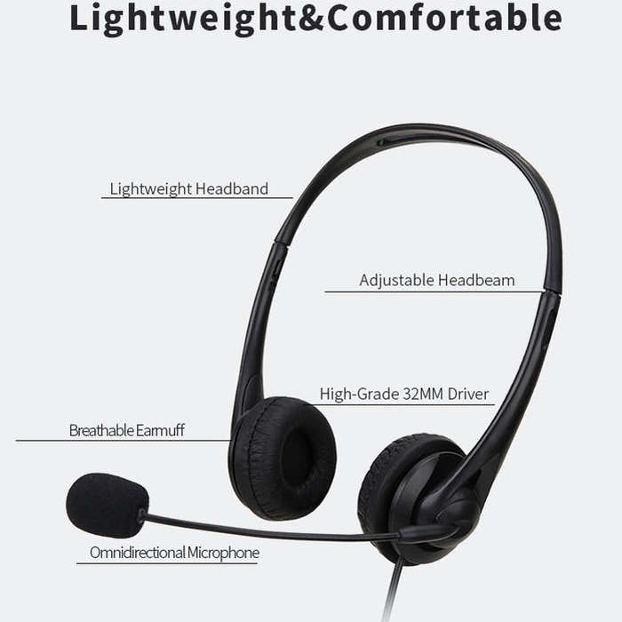 SOYTO SY490 Teaching Office Network Class Student Education Computer Headset, Style: Double Ear B...