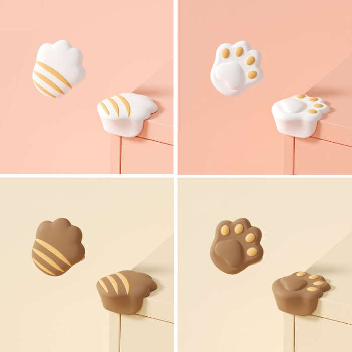 5 PCS Children Silicone Table Anti-Collision Protection Corners Guard(Claw Face White)