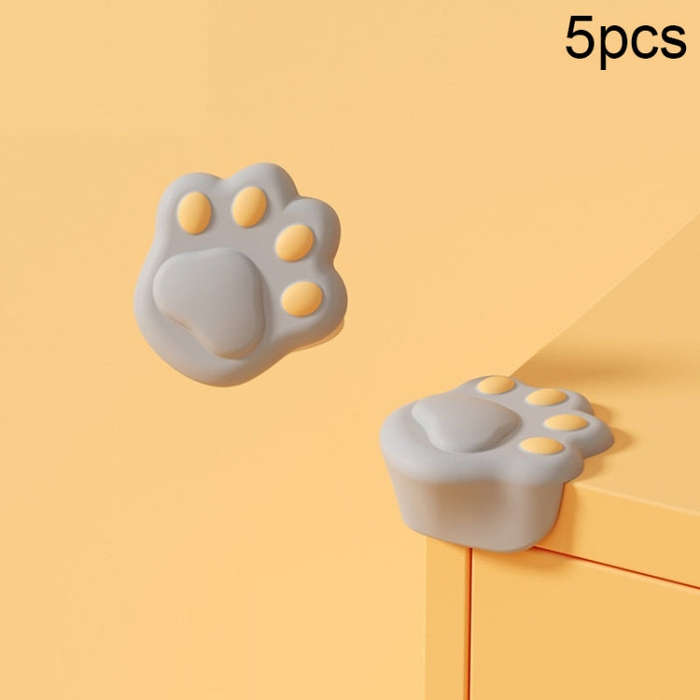 5 PCS Children Silicone Table Anti-Collision Protection Corners Guard(Claw Face Gray)