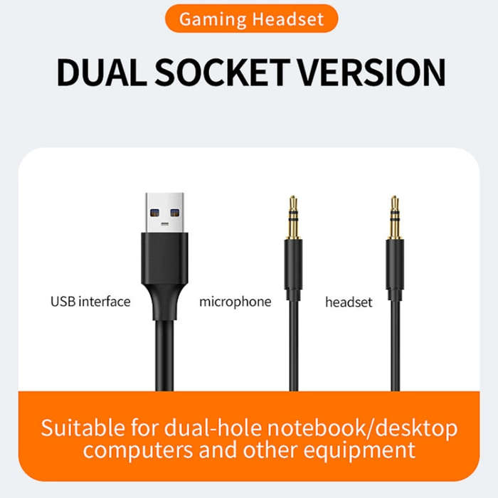 PANTSAN PSH-100 USB Wired Gaming Earphone Headset with Microphone, Colour: 7.1 USB Black
