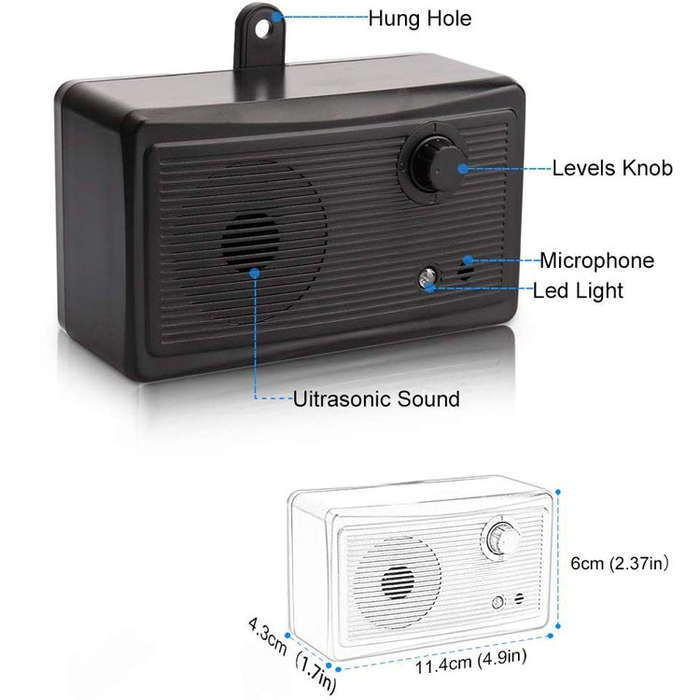 CSB-16 Outdoor Ultrasonic Bark Stopper Training Device(Black)