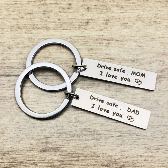 10 PCS C1010 Drive Safe Stainless Steel Tag Keychain 10x40mm(DAD)