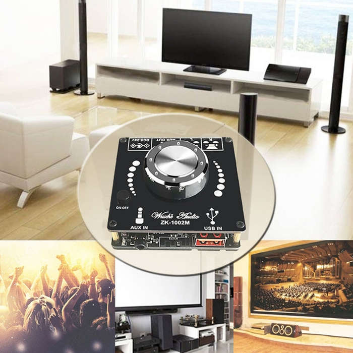 ZK-1002M Mini Stereo Bluetooth Audio Receiver D Class Digital Power Plate Module
