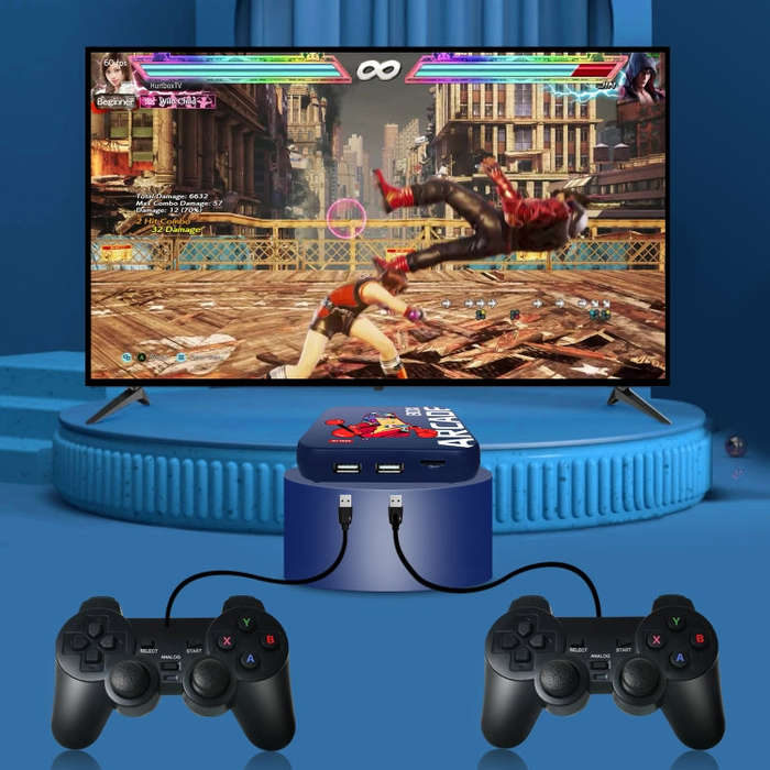 Arcade Box 256G Wired Video Game Machine Box 4K HD Display For PS1/PSP/N64/DC, UK Plug
