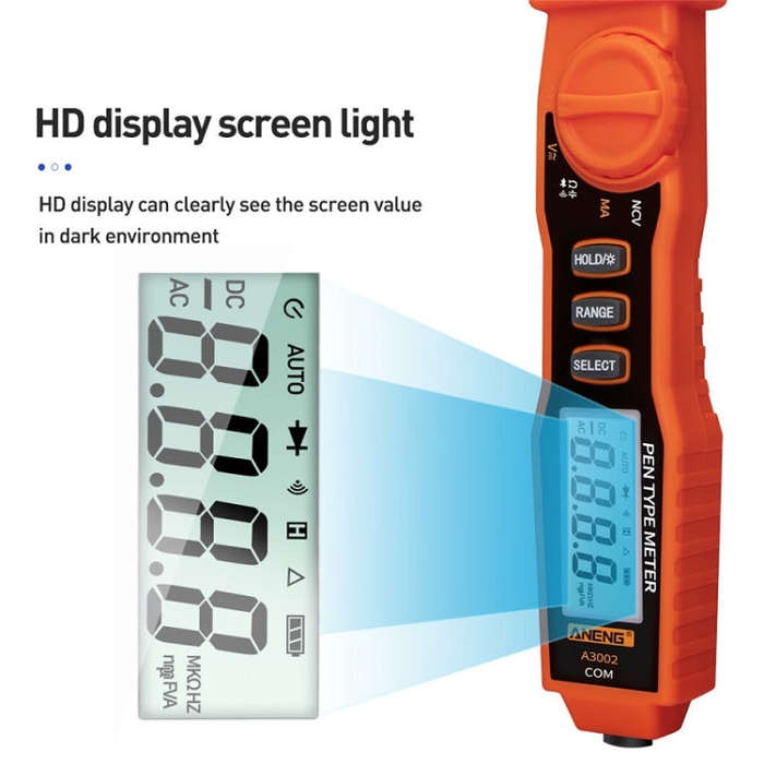 ANENG A3002 Multi-Function Pen-Type High-Precision Smart Multimeter(Orange)