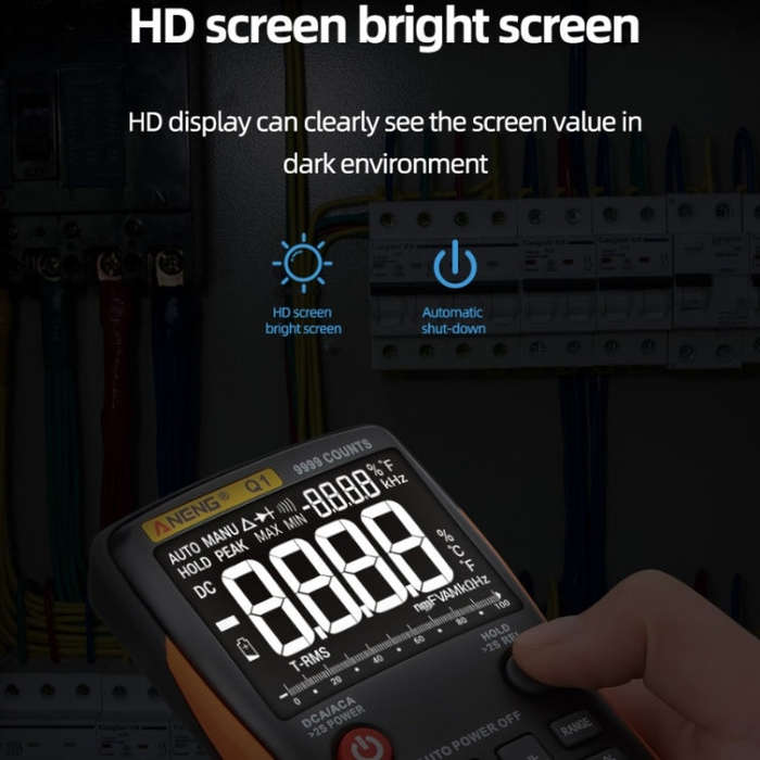 ANENG AN-Q1 Automatic High-Precision Intelligent Digital Multimeter, Specification: Standard(Orange)