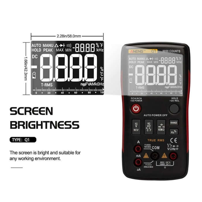 ANENG AN-Q1 Automatic High-Precision Intelligent Digital Multimeter, Specification: Standard with...