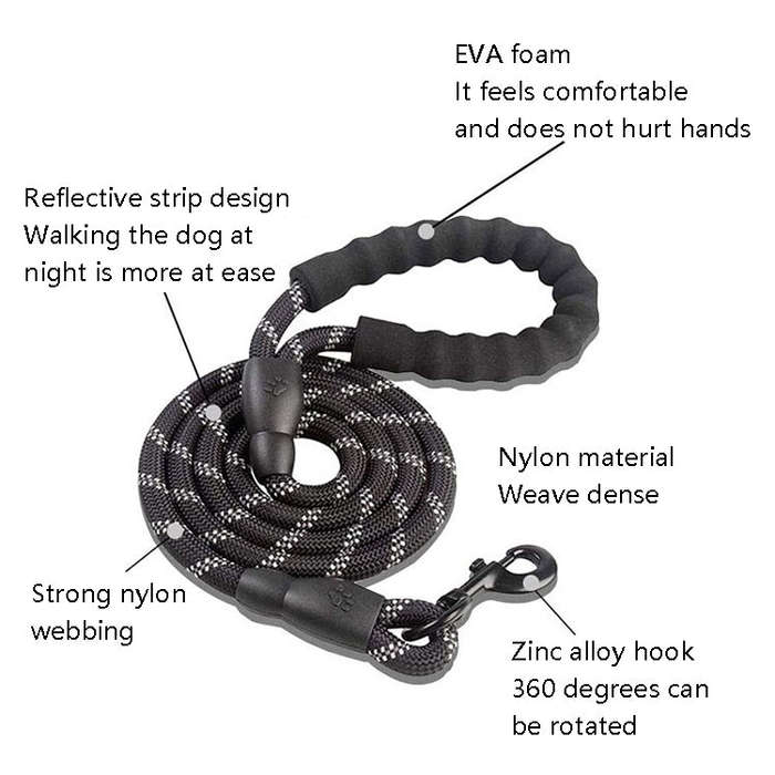 Pet Supplies Reflective Dog Pull Rope, Size: Long 200cm Thick 1.2cm(Sky Blue)