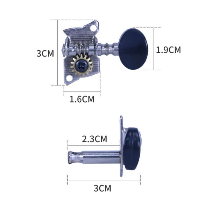 16 PCS/Set Metal Ukulele Open Type Single Link Tuning Set