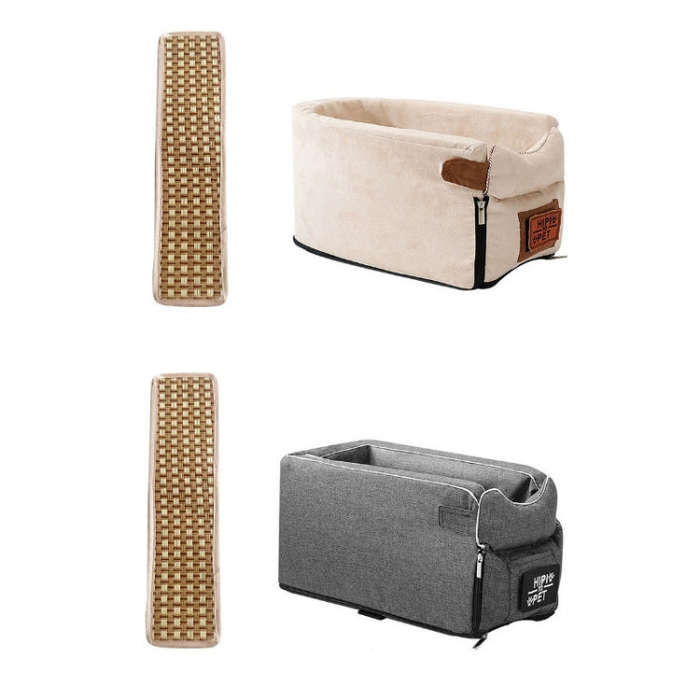 Car Central Control Seat Pet Portable Bed Pad, Colour: Oval Beige+Summer Mat(42x20x22cm)