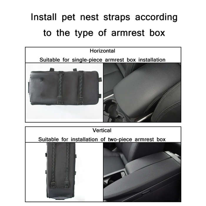 Car Central Control Seat Pet Portable Bed Pad, Colour: Square Gray+Summer Mat(42x20x22cm)
