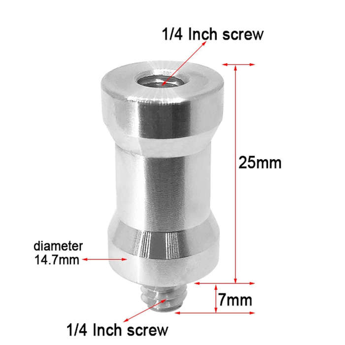 10 PCS Screw Adapter 1/4 Female to 1/4 Male Screw