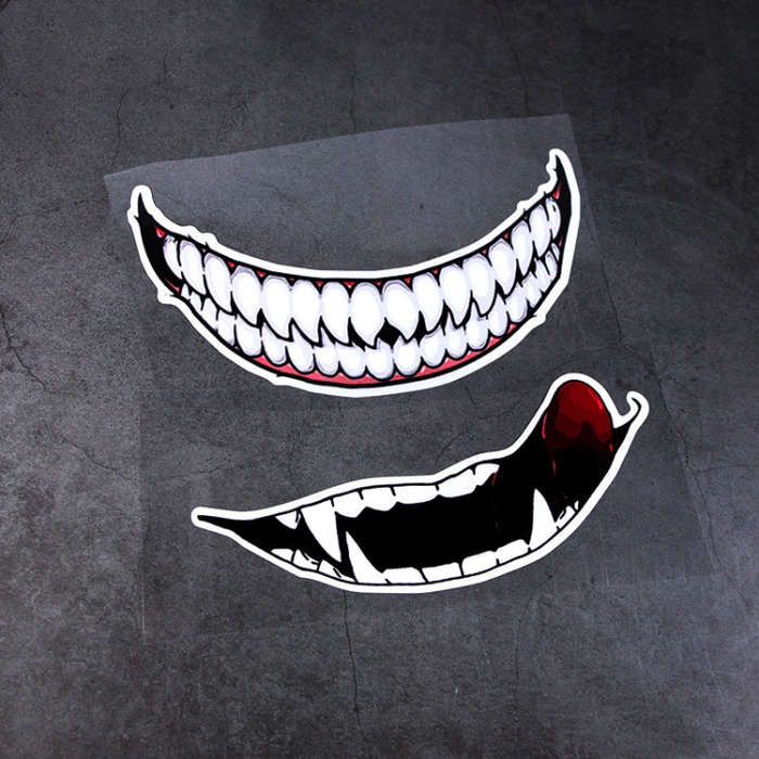 J06 Motorcycle Helmet Sticker Small Teeth