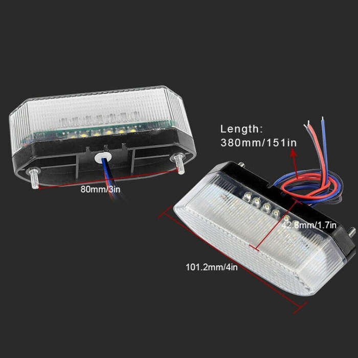 MK-285 Motorcycle LED Taillight Plate Light(Without Stand Red Cover)