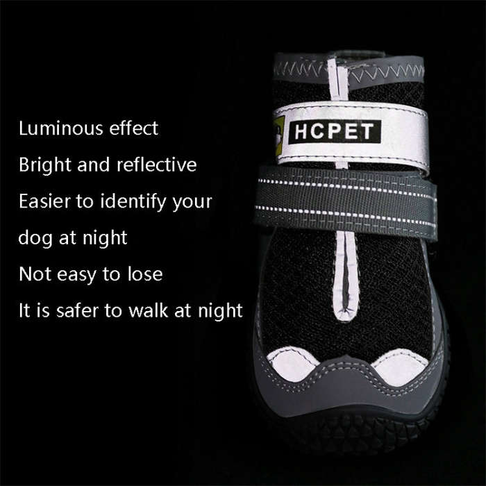4 PCS / Set HCPET Dog Shoes Breathable Net Dog Shoes, Size: No.2 4.5cm(Gray)