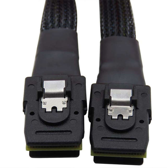 SAS36P SFF-8087 to SAS36P Cable Motherboard Server Hard Disk Data Cable, Color: Black 0.7m