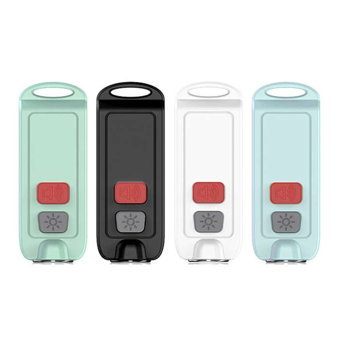 AF-2002 130dB Rechargeable Anti-Wolf Alarm Self-Defense Device With Distress Light(Black)