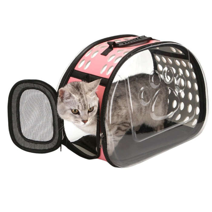Pet Transparent Space Capsule Outing Package, Size: Large(Pink)