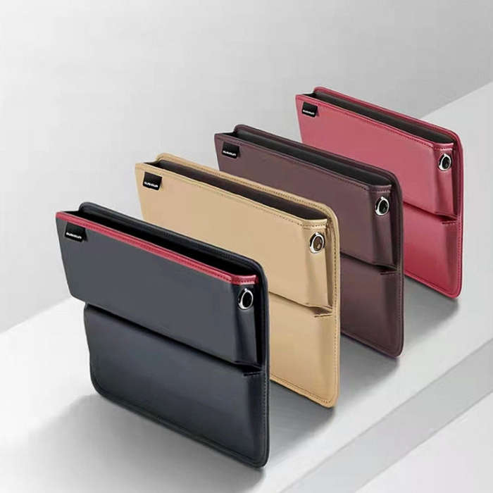 SUSISUN 049 Multifunctional Car Seat Slit Storage Box, Color: Wine Red