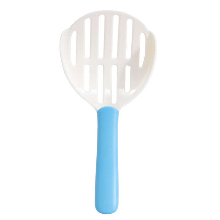 Pet Cat Litter Shovel Cat Poop Cleaning Tool(White + Light Blue)