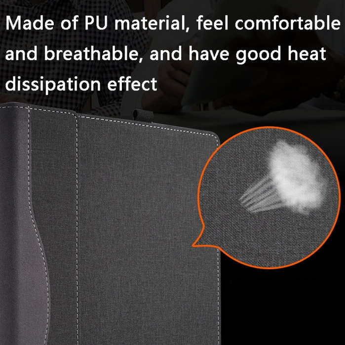 Laptop Leather Anti-Fall Protective Case For HP Envy 13-AQ Ad Ah(Gray Cobalt Blue)