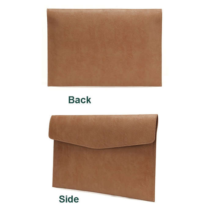 PU Leather Litchi Pattern Sleeve Case For 13.3 Inch Laptop, Style: Single Bag  (Dark Brown)