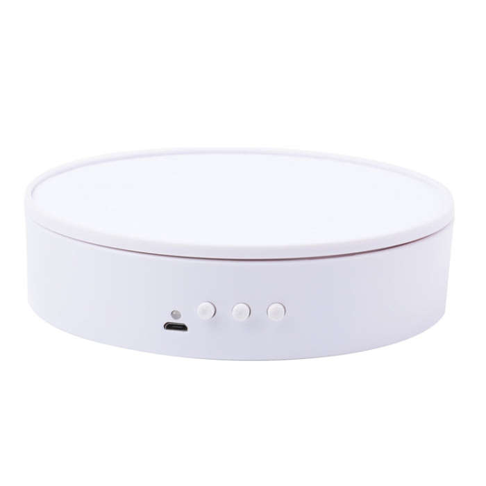 15cm Adjustable Speed Rotating Display Stand Props Turntable(White Velvet)