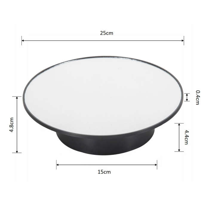 25cm USB Power Rotating Display Stand Video Shooting Props Turntable(Black+Black Velvet)