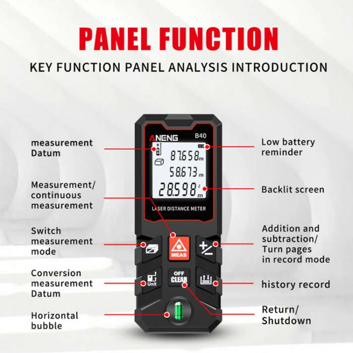 ANENG Handheld Infrared Rangefinder, Model: 40m Precision Version