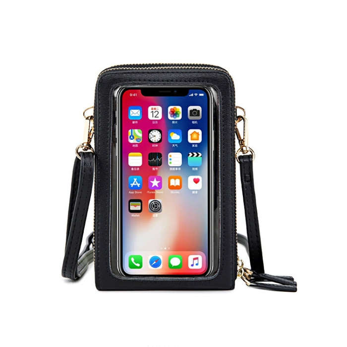 SJ617 Multifunctional Touch Screen Phone Bag Single-shoulder Bag(Black)