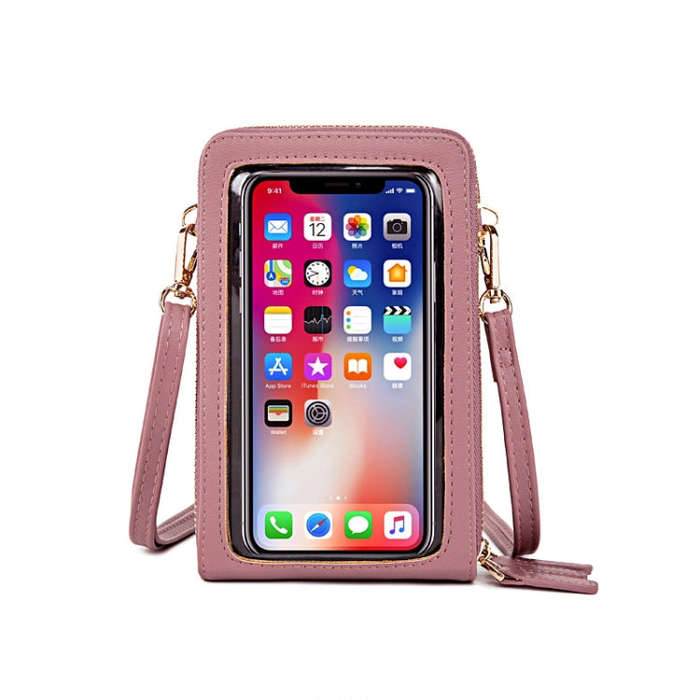 SJ617 Multifunctional Touch Screen Phone Bag Single-shoulder Bag(Pink)
