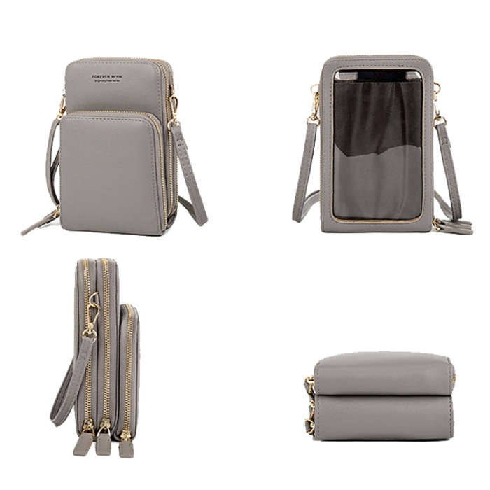 SJ617 Multifunctional Touch Screen Phone Bag Single-shoulder Bag(Gray)